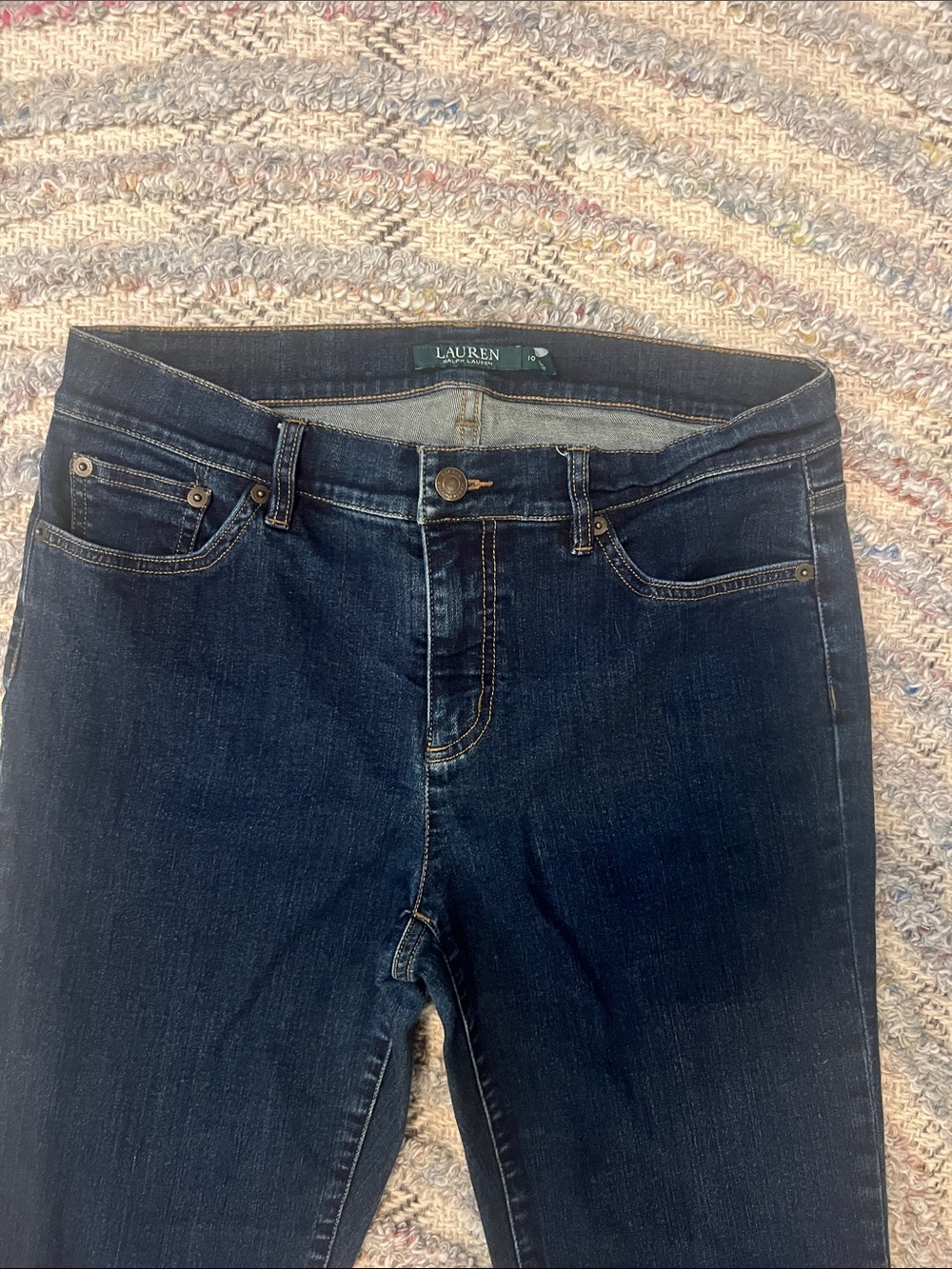 Lauren Ralph Lauren Women's Dark Indigo Straight Leg Jeans-size 10 - Picture 2 of 6